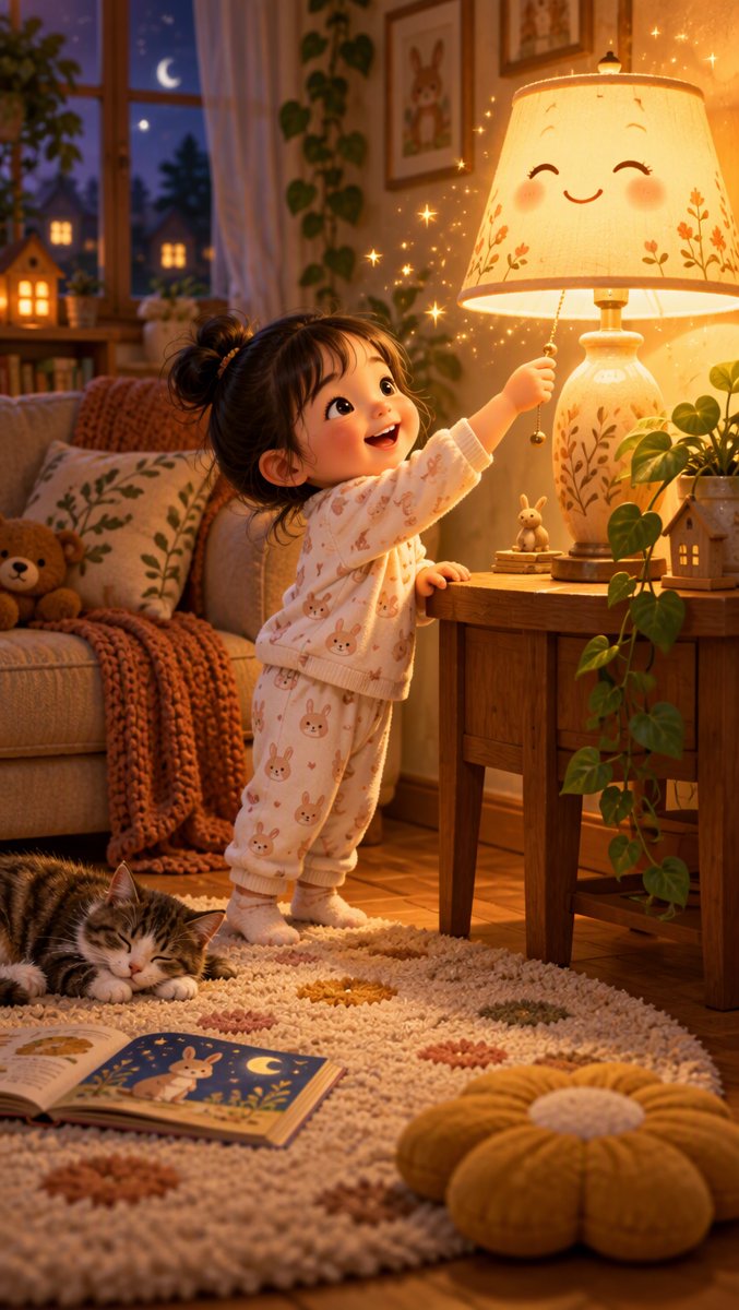 The lamp is bright — scene
