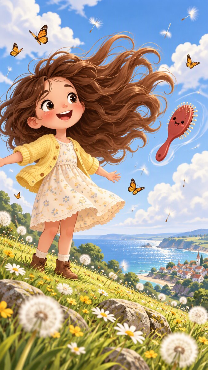 Hair scene — fluffy hair flying in the wind