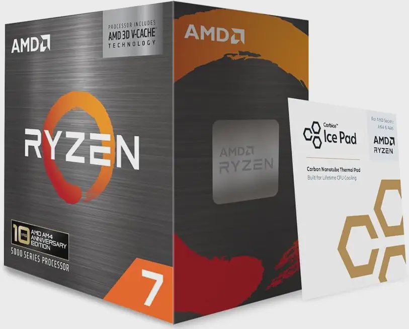 AMD Ryzen 7 5800X3D retail box — 8 cores, 16 threads, 3D V-Cache