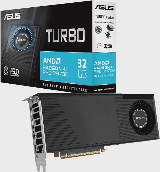 ASUS Turbo Radeon AI PRO R9700 32GB graphics card