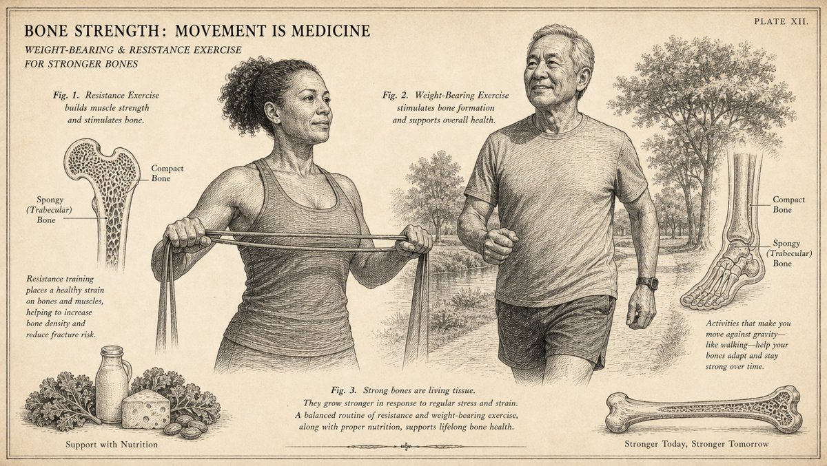 Person doing resistance band strength training alongside someone brisk walking outdoors