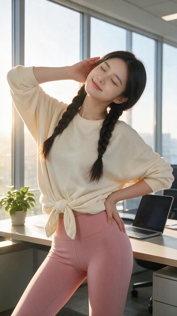 💪 三招解锁「打工人肩颈」！42%-63%办公室人群年颈痛率——Coco的5分钟工间解锁操：收下巴、侧颈拉伸、耸肩绕圈，4周见效