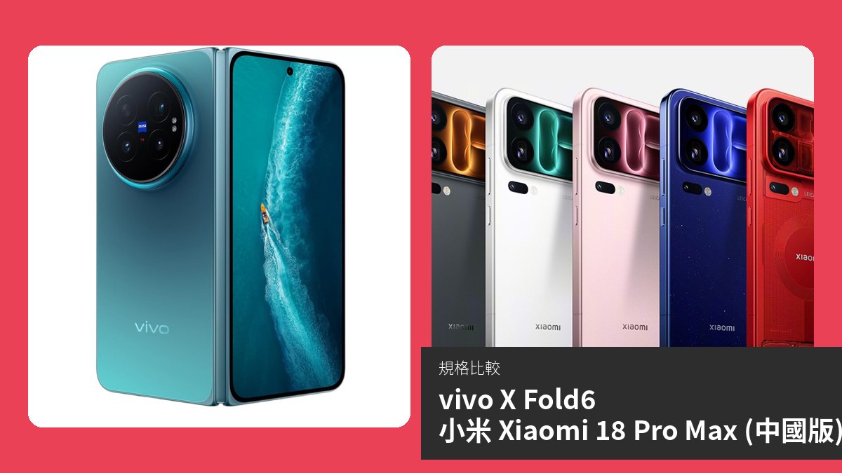 【手機比較】vivo X Fold6 與 小米 Xiaomi 18 Pro Max (中國版)：規格表、效能、攝影功能