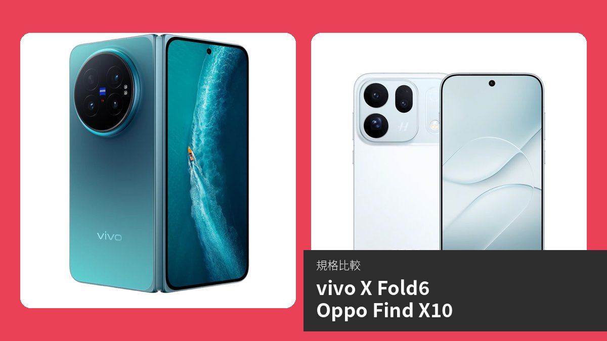 【手機比較】vivo X Fold6 與 Oppo Find X10:規格表、效能、攝影功能
