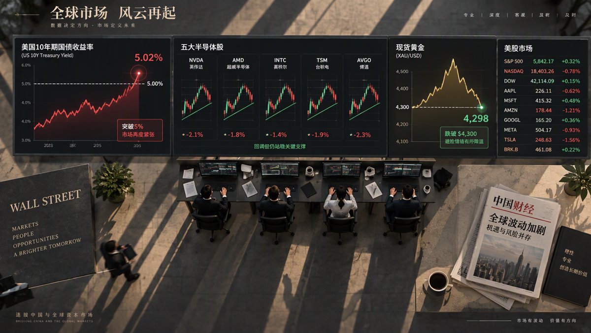 🟡 散戶每日指南：熱 PMI 把 10 年期殖利率推破 5%——晶片全紅卻零翻燈的壓力測試，4牛1熊完好；MU 一年 +544% 對決 GOOGL −3.8% 敘事殺 — 9 月 23, 2026