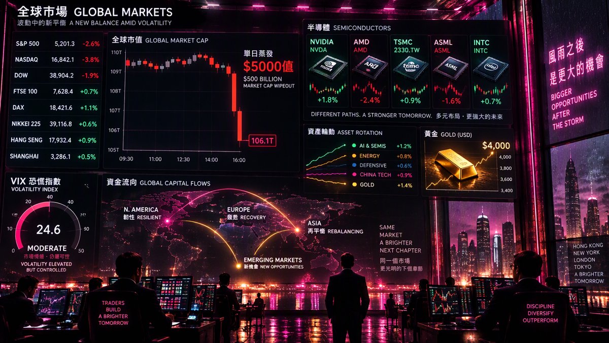 🟡 散戶每日指南：史上最大蒸發日的 15 分鐘——五檔晶片平均跳空 −2.06% 終結兩連紅開盤、09:35 全數砸出開盤低點，GOOGL 單日 −12.64% 蒸發約 $5,000 億創 22 年紀錄；盤後 INTC 財報直插翻燈線，半導體 YTD +111.11% 對決 Mag7 +3.09% 的績效鴻溝 — 10 月 29, 2026