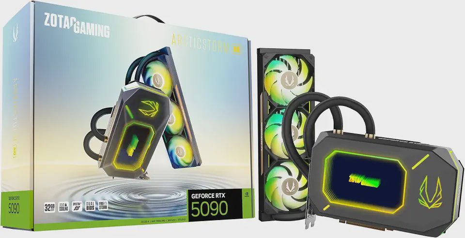 ZOTAC GAMING RTX 5090 ArcticStorm AIO with 360mm radiator and infinity mirror