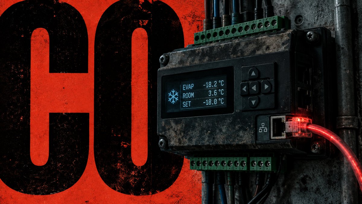 Industrial refrigeration controller — the unassuming box that runs an entire supermarket's cold chain