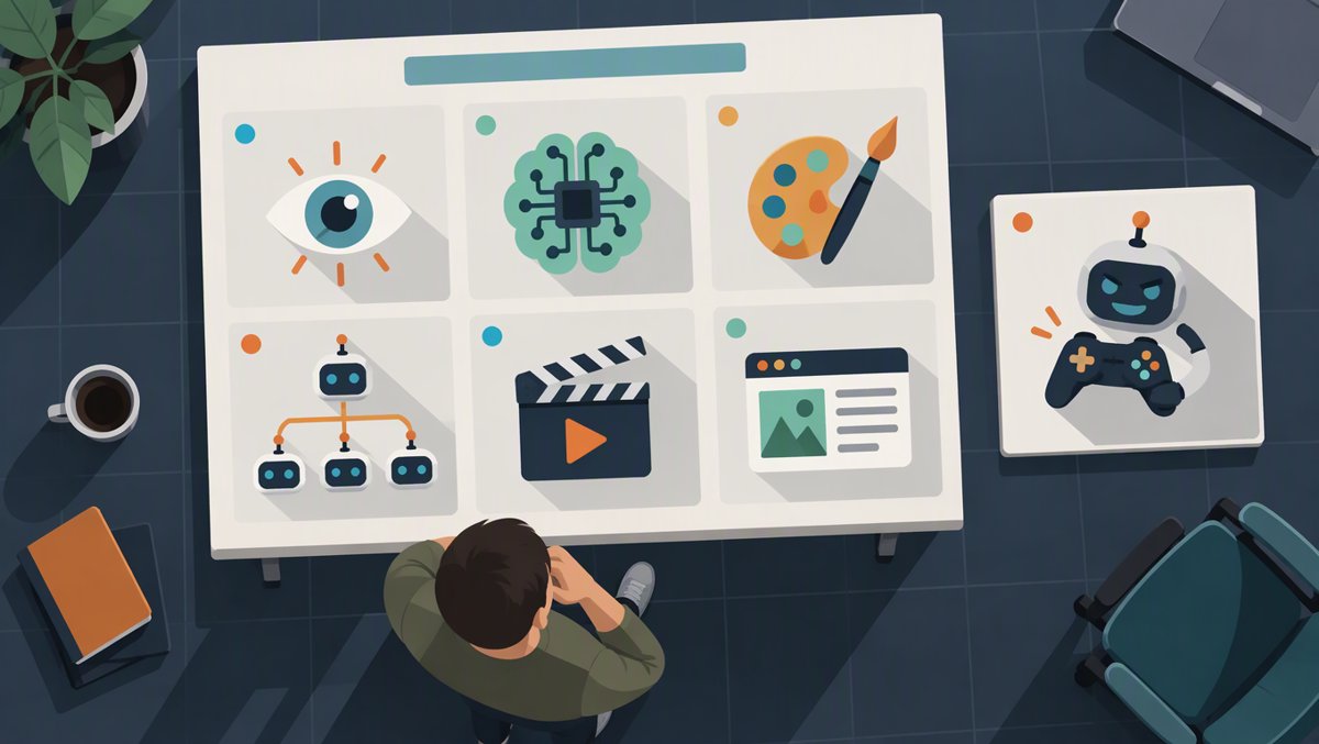 The agent deficit board: eyes, memory, taste, management, video, readable answers — plus one game controller