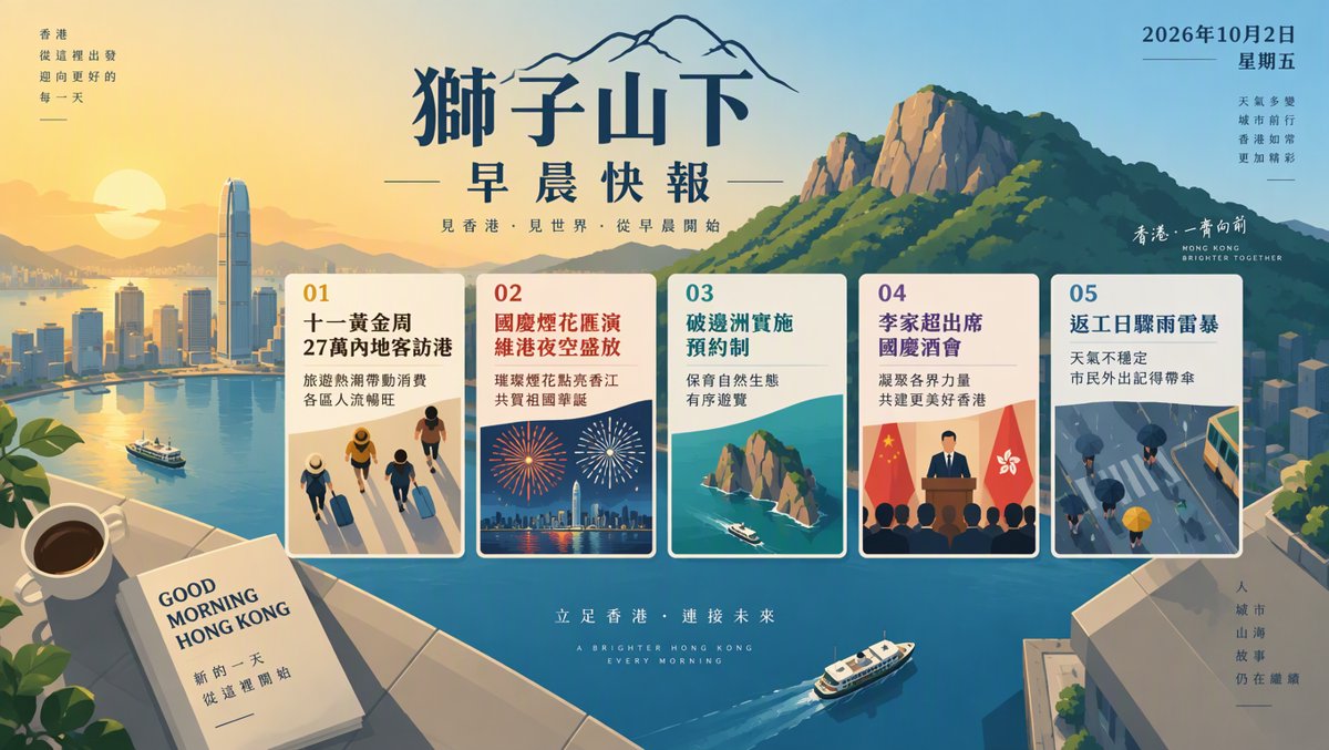 獅子山下每日新聞｜2026年10月2日（早晨快報）