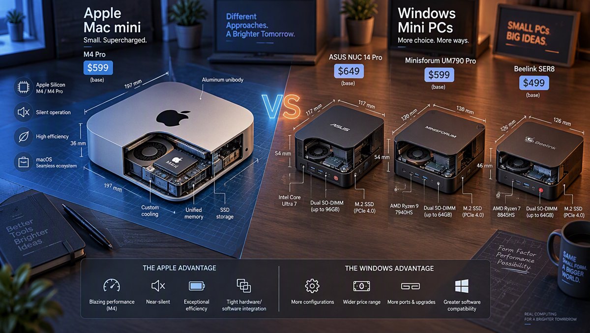 Mini PC vs Mac Mini (Monday Match-Up): Apple's $899 M6 Gamble Meets the $2,399 128GB Windows AI Beast