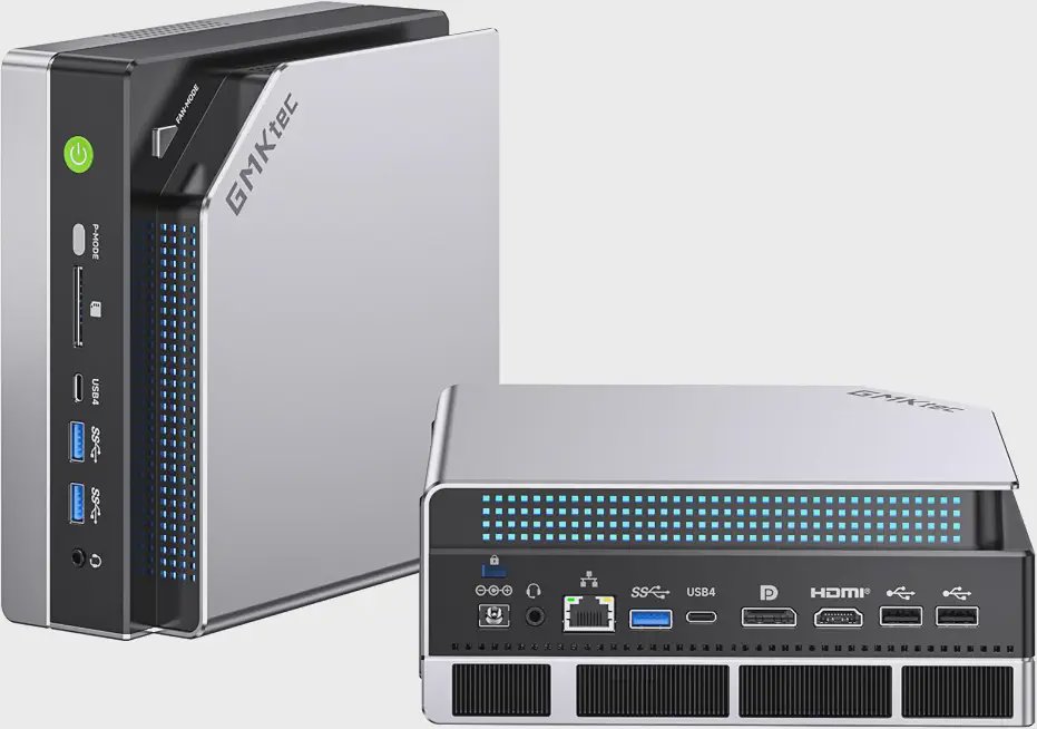 GMKtec EVO-X2 AI Mini PC with Ryzen AI Max+ 395 — real product photo