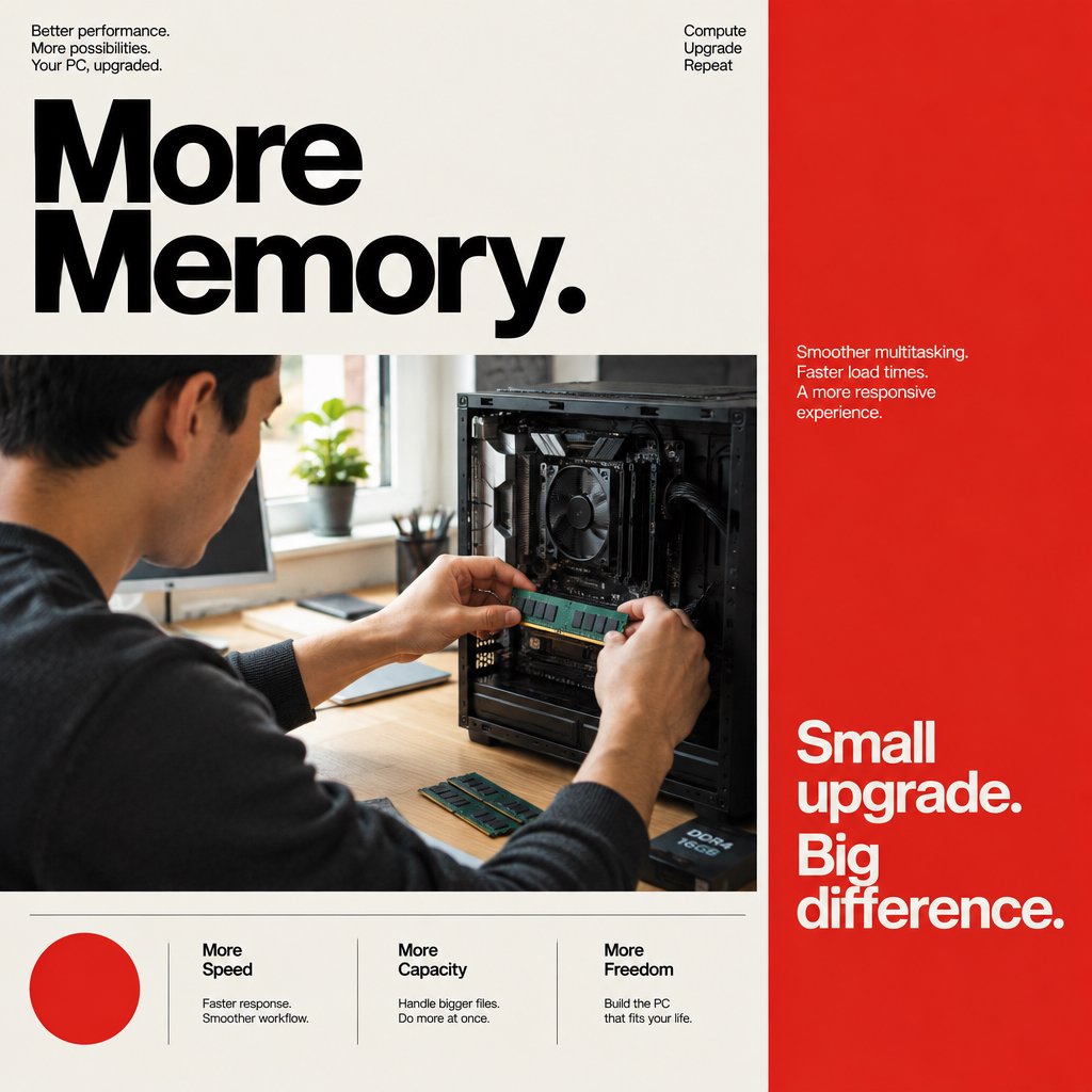 Consumer upgrading RAM at home desk