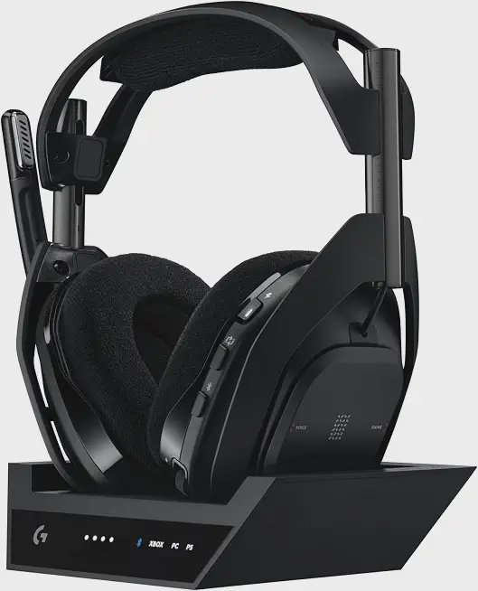 ASTRO A50 X wireless gaming headset with base station — real product photo