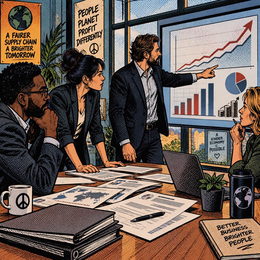 Business professionals reviewing supplier contracts and rising cost charts in a modern office