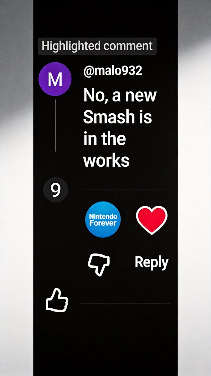Screenshot of the leaker Malo932's comment claiming a new Smash Bros is in the works