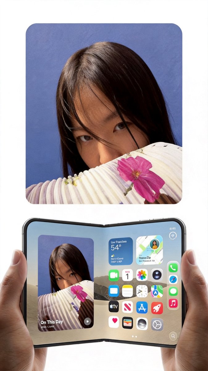 Two hands gripping the fully opened iPhone Duo