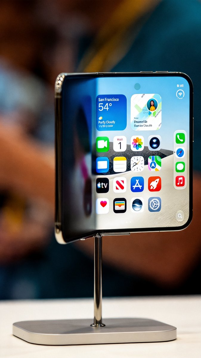 The iPhone Duo on its display stand