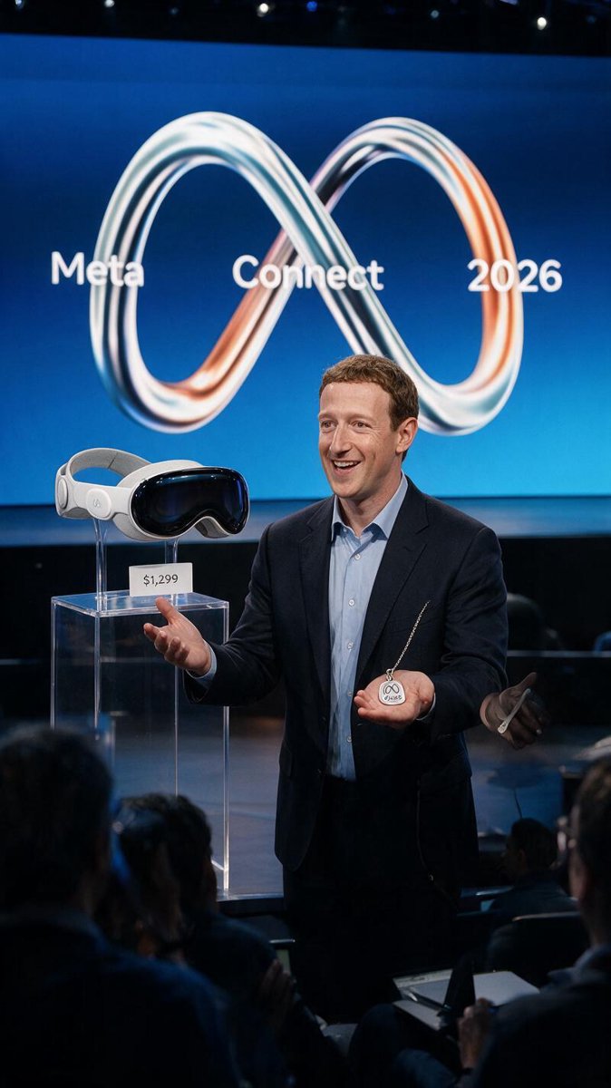 Zuckerberg on the Meta Connect stage debuting the $1,299 Meta VR Glasses — the leak was real, and so is the price tag