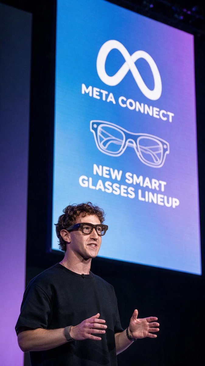 On stage at Meta Connect, selling the always-on future — the crowd's job is to pretend the privacy question got answered