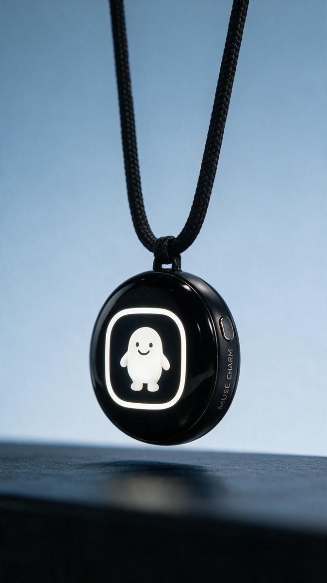 The Muse Charm up close — Meta's first "holdable." Fidget jewelry for commanding AI agents, which is either the future or a very expensive stress ball
