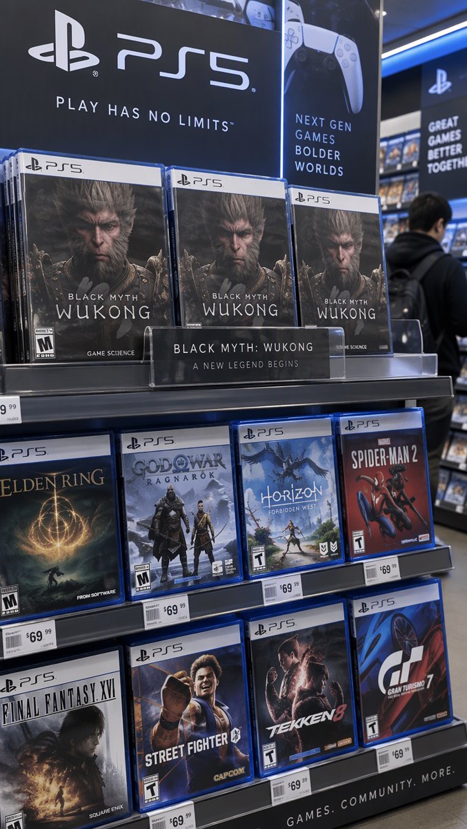 Shelves of physical PS5 games — the inventory publishers are watching get an expiration date