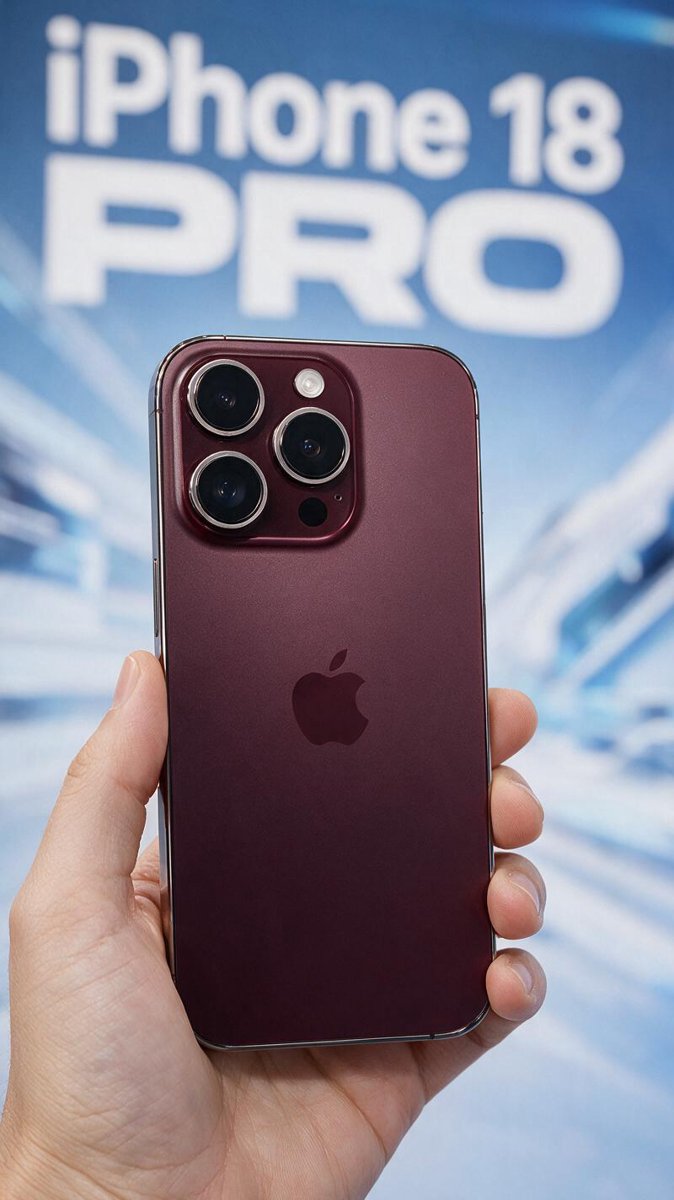 Hand holding the burgundy iPhone 18 Pro Max at launch — the phone at the center of AT&T's connectivity drama