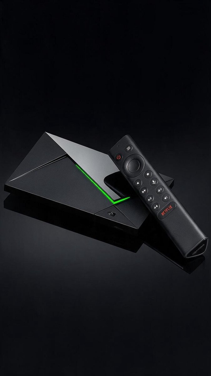 The NVIDIA Shield TV Pro, rendered in showroom lighting it did nothing to earn — seven years on shelves, now a hundred bucks more