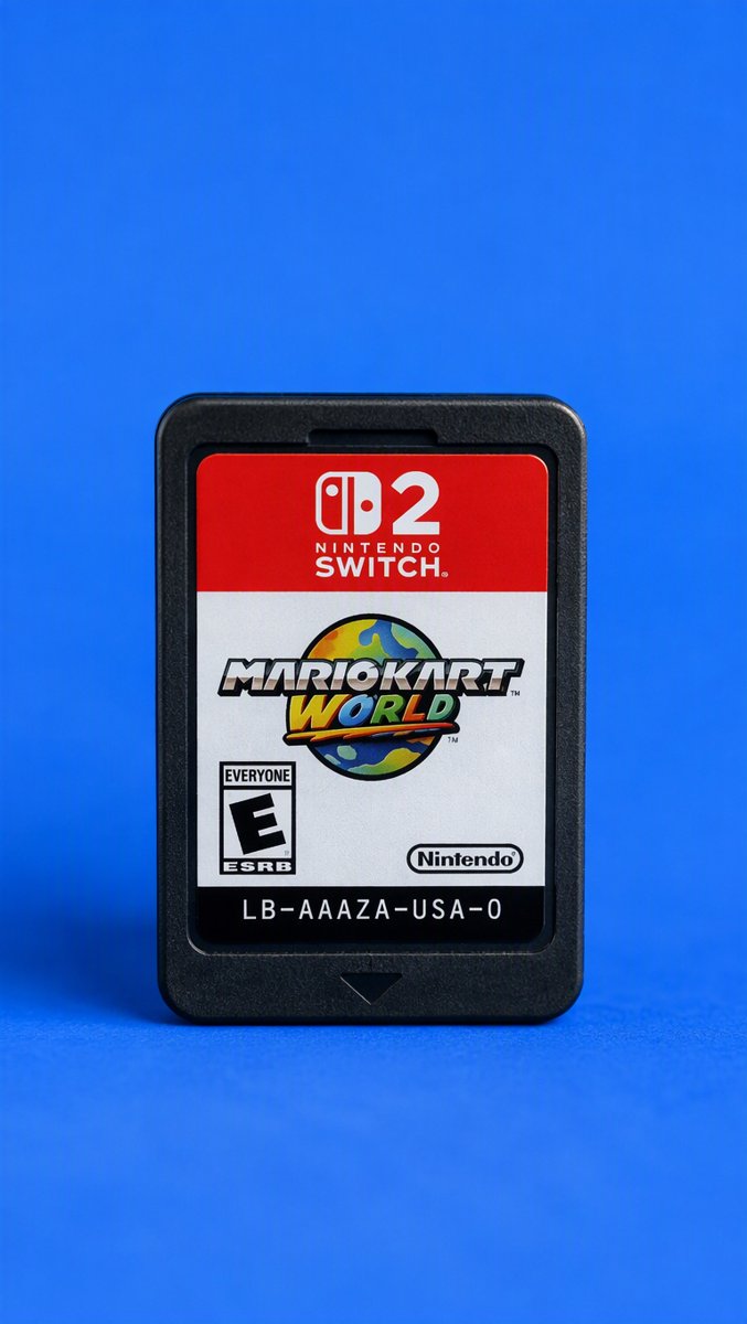 Switch 2 cartridge on a blue background — the little cart that started the argument