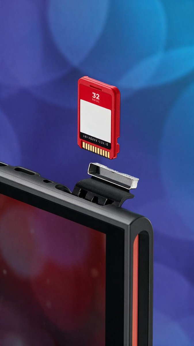 A Switch 2 cartridge sliding into the console slot
