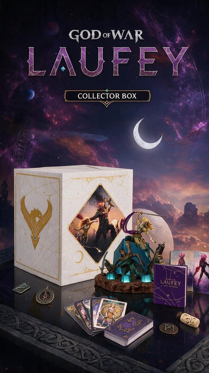 Everything the $170 gets you — statue, artbook, deck, and a crossed-out game case