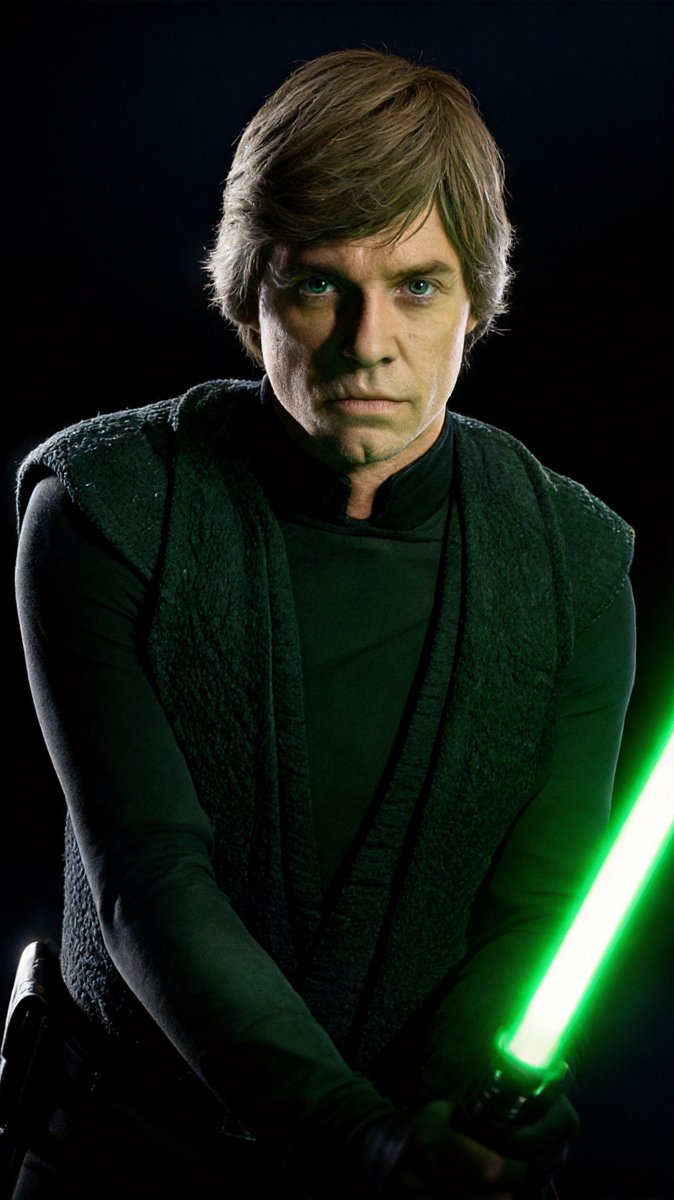 Luke Skywalker ignites his green lightsaber — the hero shot fueling this week's rumor wave