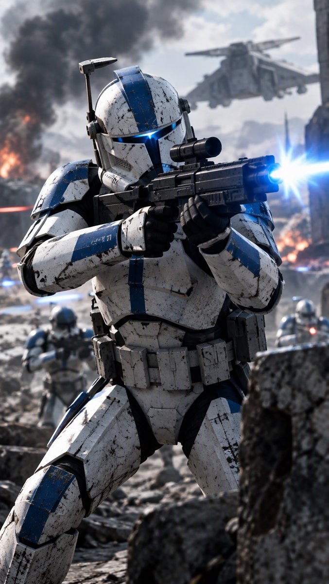 A clone commando holds the line — classic Battlefront frontline energy