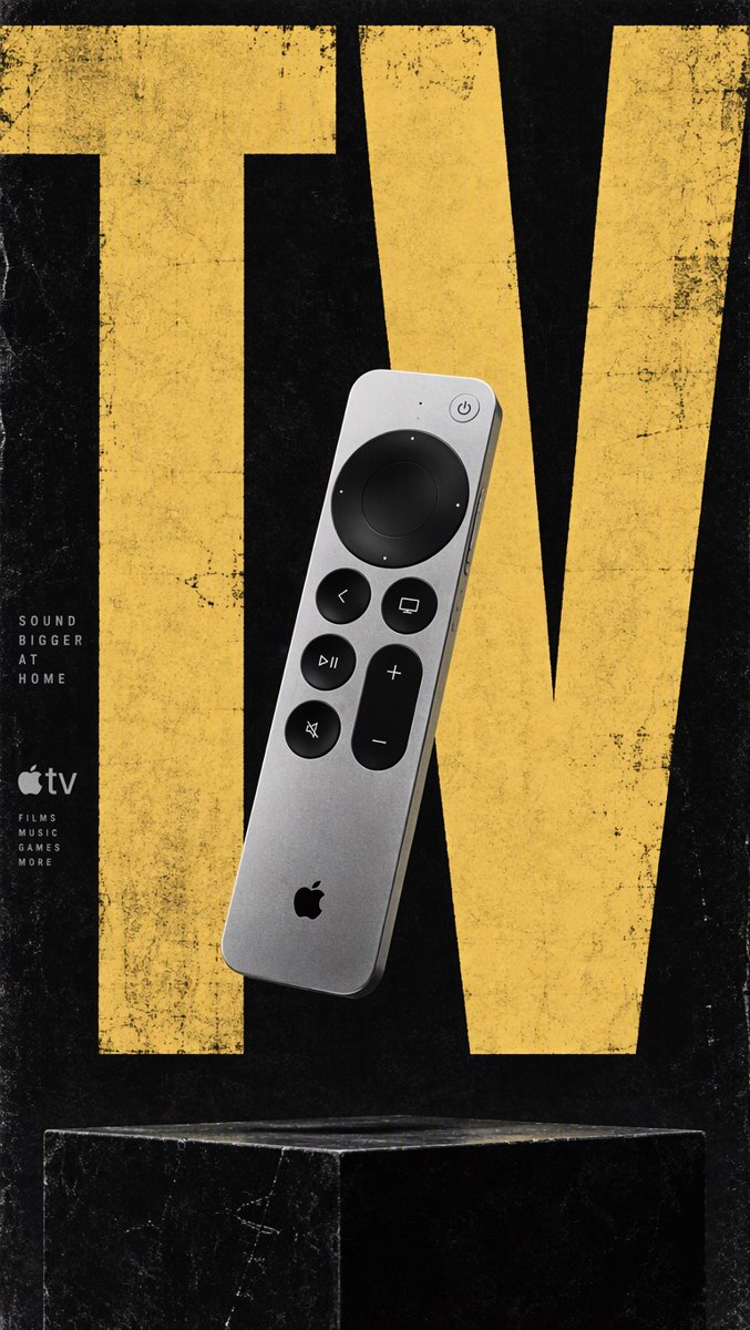 主題圖2：Apple TV 遙控器與金色音波