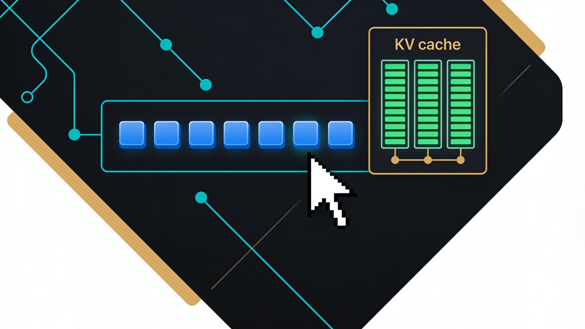 Autoregressive token-by-token generation with KV cache