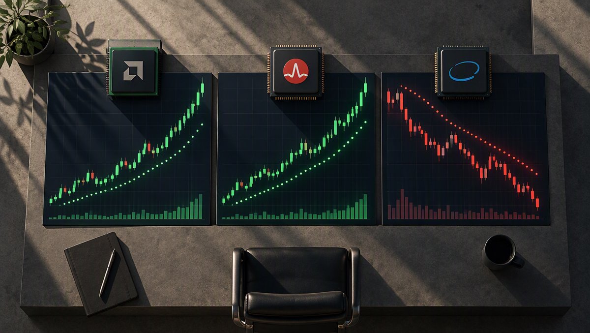 🟡 Turning Point Alert: A Split Tape at the Records — AMD & AVGO Print New Highs While INTC Slides a Third Straight Session, and MU's Flip Wire Becomes the Board's Pressure Point — October 6, 2026