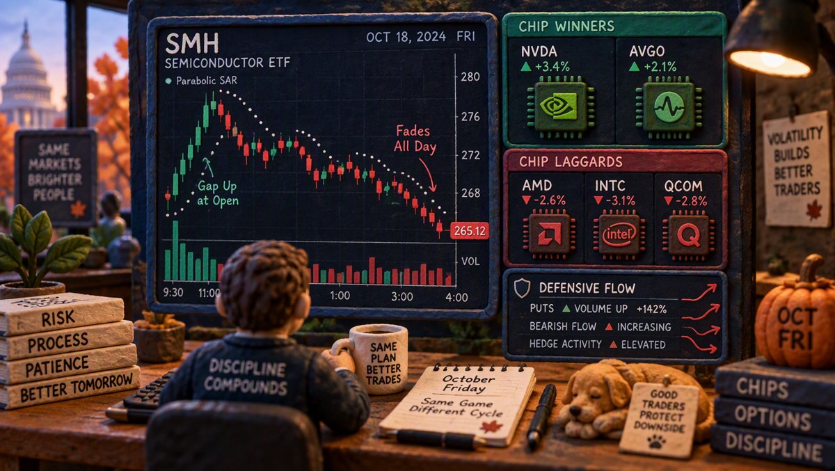 🔴 Turning Point Alert: The Gap-Up Trap — Five Chips Open Higher, Four Close Red as $270 Million in Micron Puts Hit the Tape — Board Holds at 2 Bulls / 3 Bears — October 9, 2026