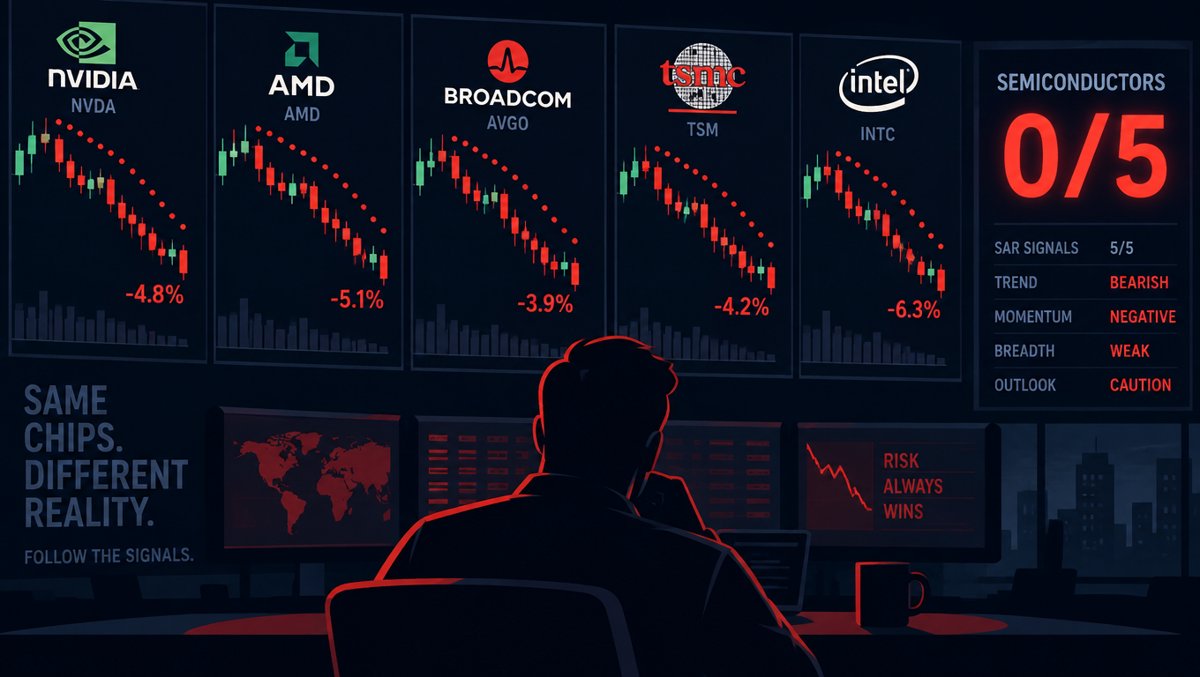 🔴 Turning Point Alert: 0-for-5 — NVDA & AVGO Snap Together and the Chip Board Goes All-Bear for the First Time Since the September 28 Perfect Board Began — October 13, 2026