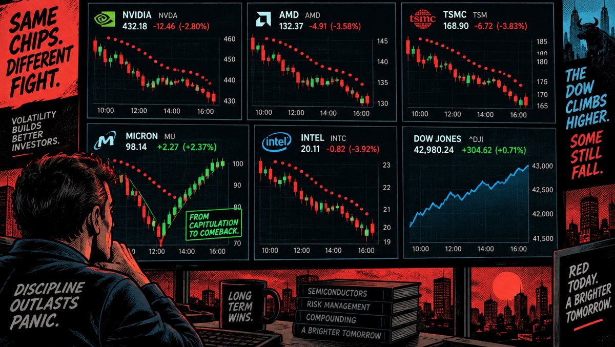 🔴 Turning Point Alert: 0-for-5 Holds a Third Day as the CoreWeave Debt Panic Grips Chips — Micron Rips 8.5% Off Its Lows to Close Green While the Dow Rotates +1.1% — October 15, 2026