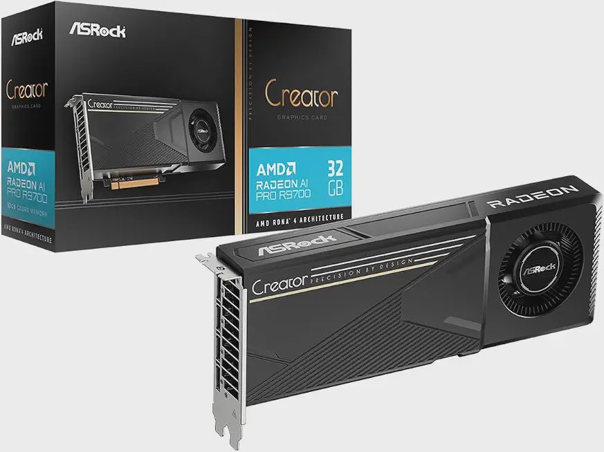 ASRock Radeon AI PRO R9700 Creator 32GB — the blower-cooled 32GB VRAM value pick
