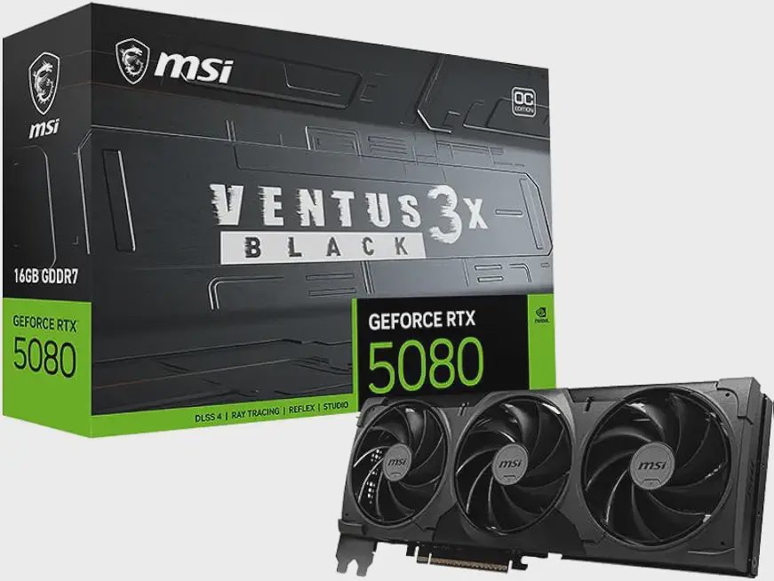 MSI GeForce RTX 5080 Ventus 3X OC — the most-bought 5080 on Amazon US this month